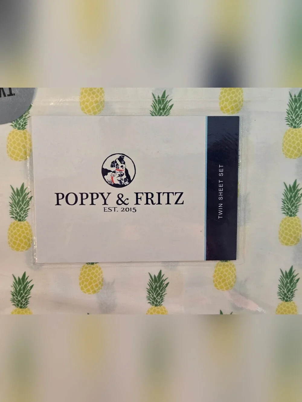 POPPY & FRITZ Pineapples Tropical Print Twin SHEET SET***NEW!